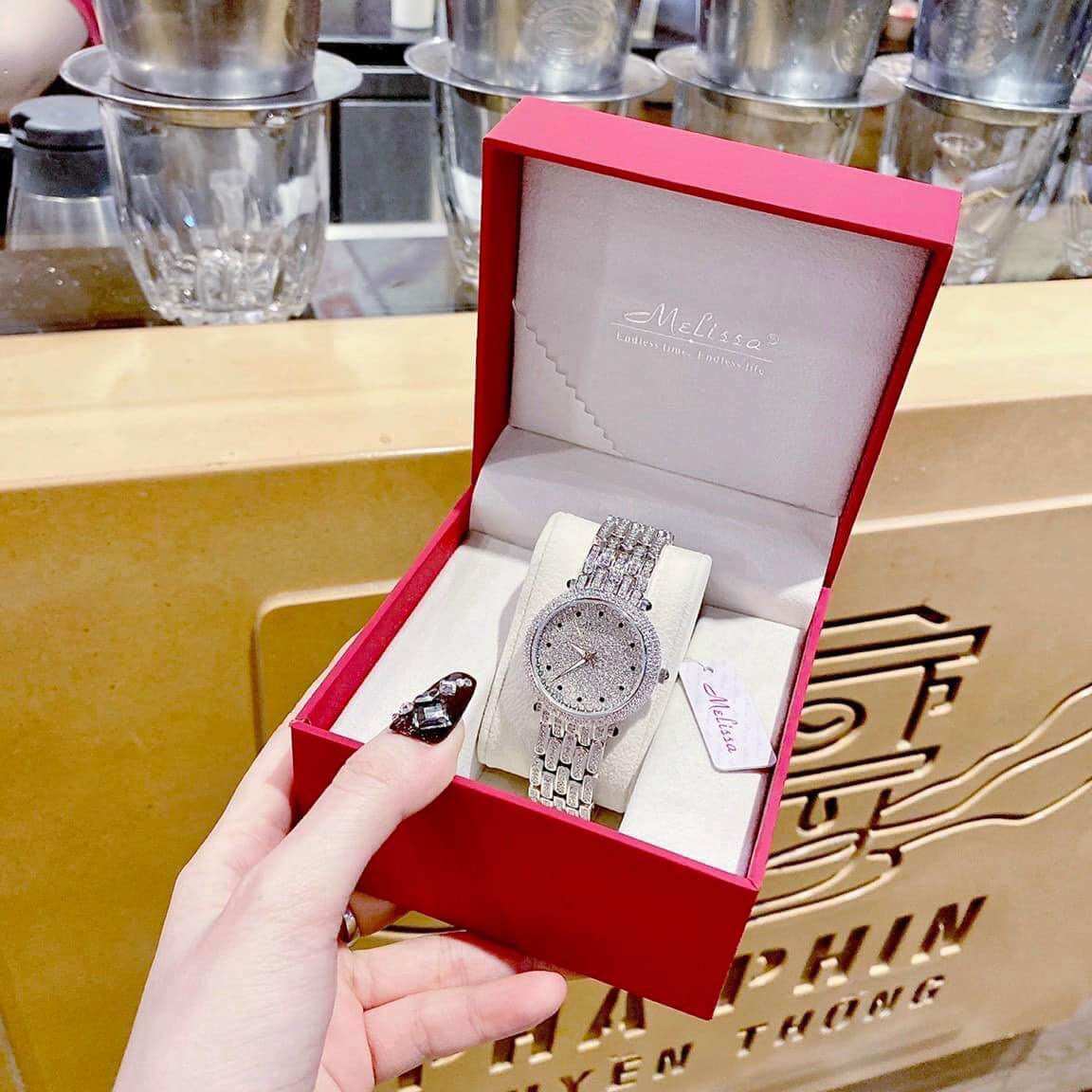 [HCM]Đồng hồ nữ Melissa dây full đá mặt 36mm