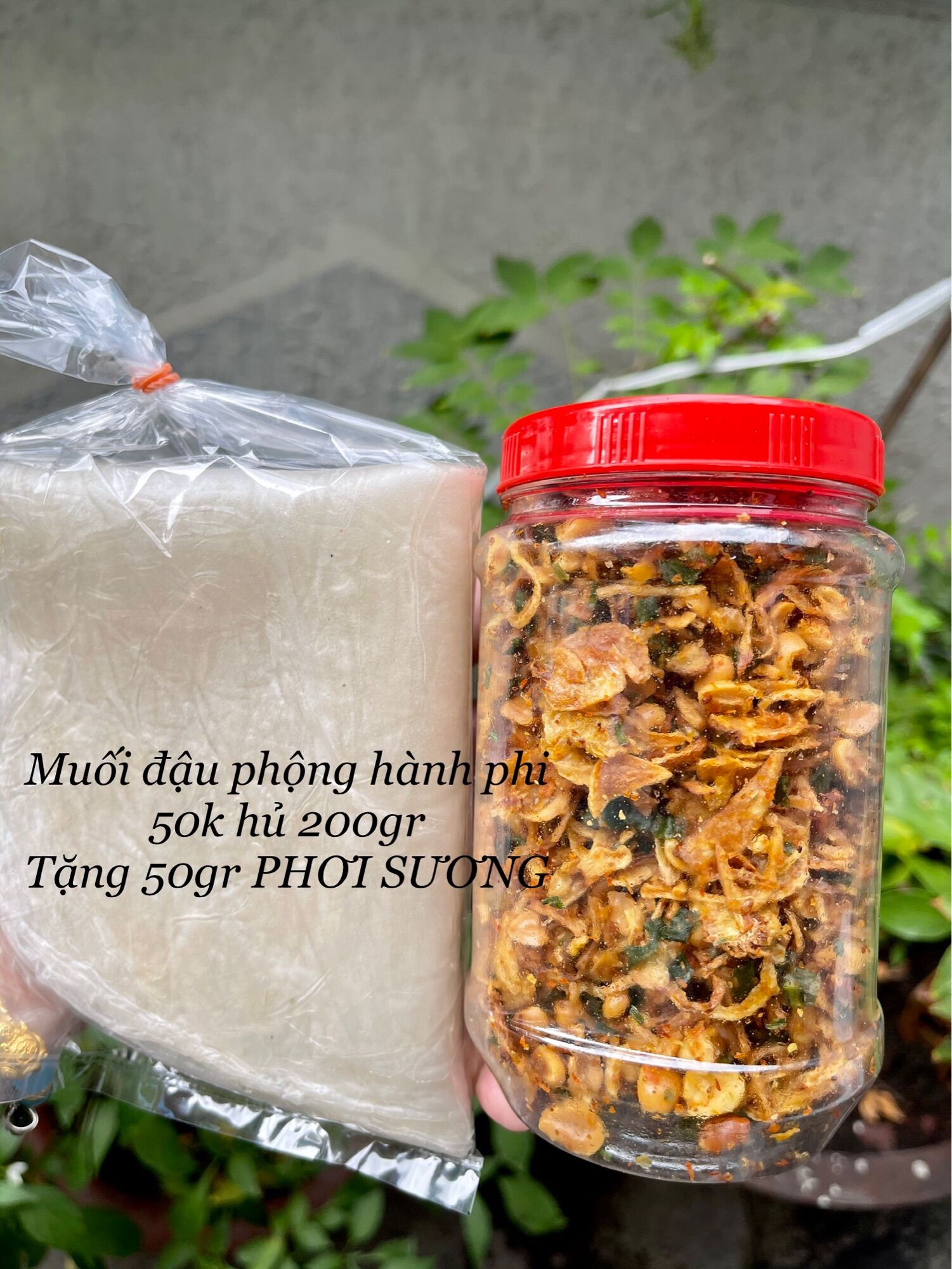 hủ 200gr muối hành phi đậu phộng cực thơm ngon