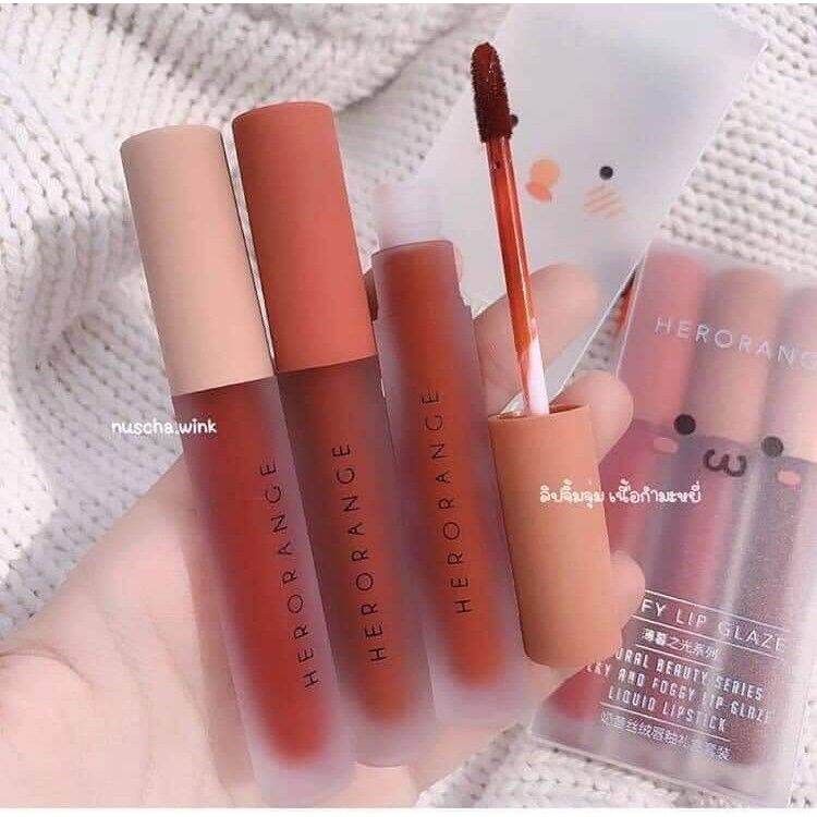 (Tách Lẻ) Set 3 Son Herorange - Son Kem Lì Nội Địa Trung
