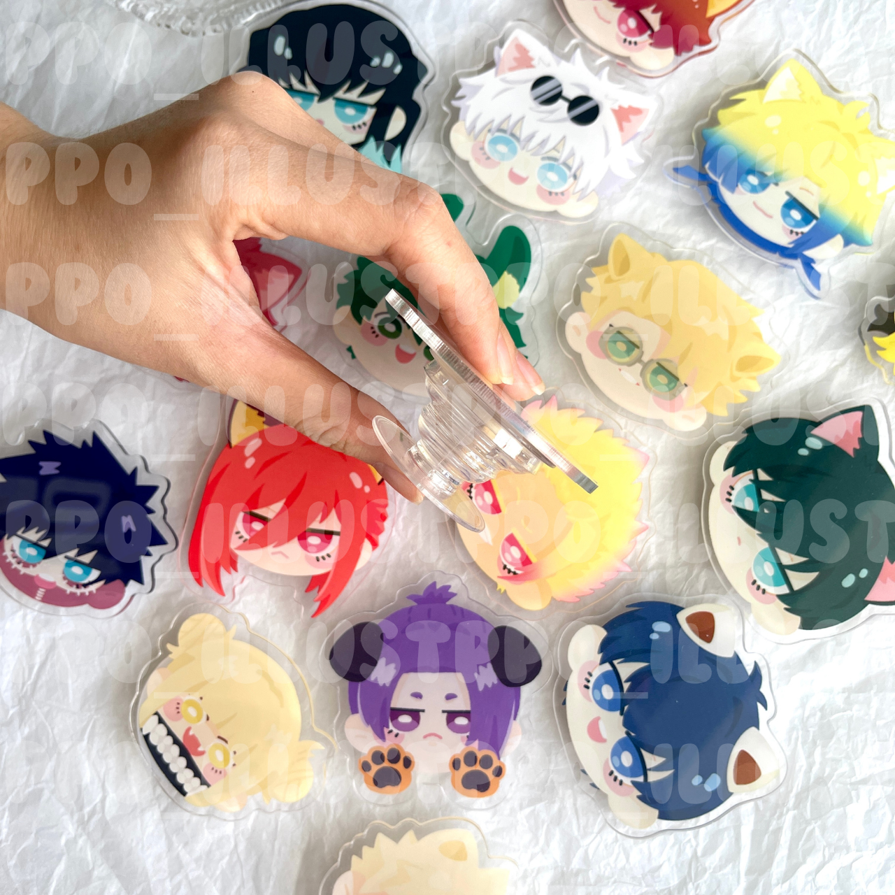 Ppo | Giá đỡ điện thoại Griptok Popsocket Anime Genshin Impact 5cm