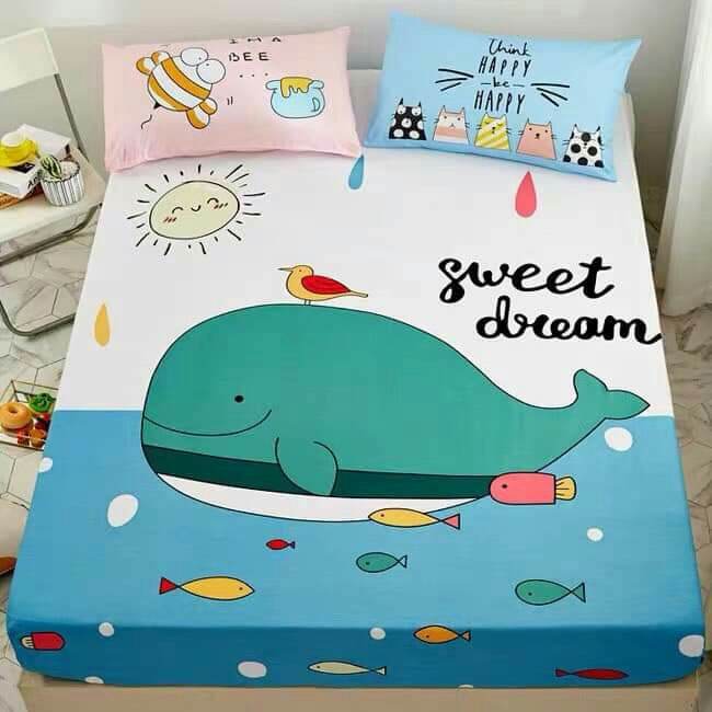 Set ga gối cotton cho bé 120*200cm