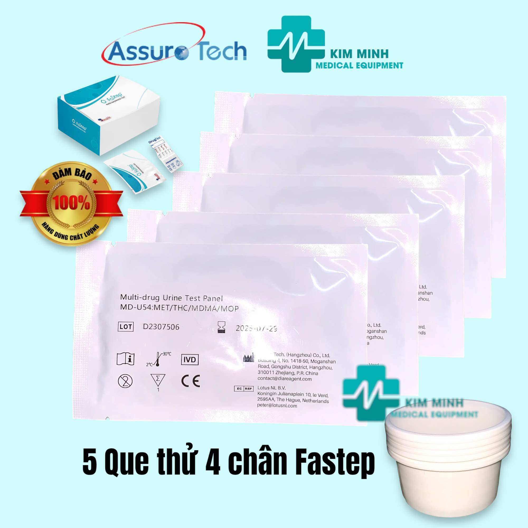 [HCM]Combo 5 que thử ma tuý tổng hợp (4 chân) Fastep