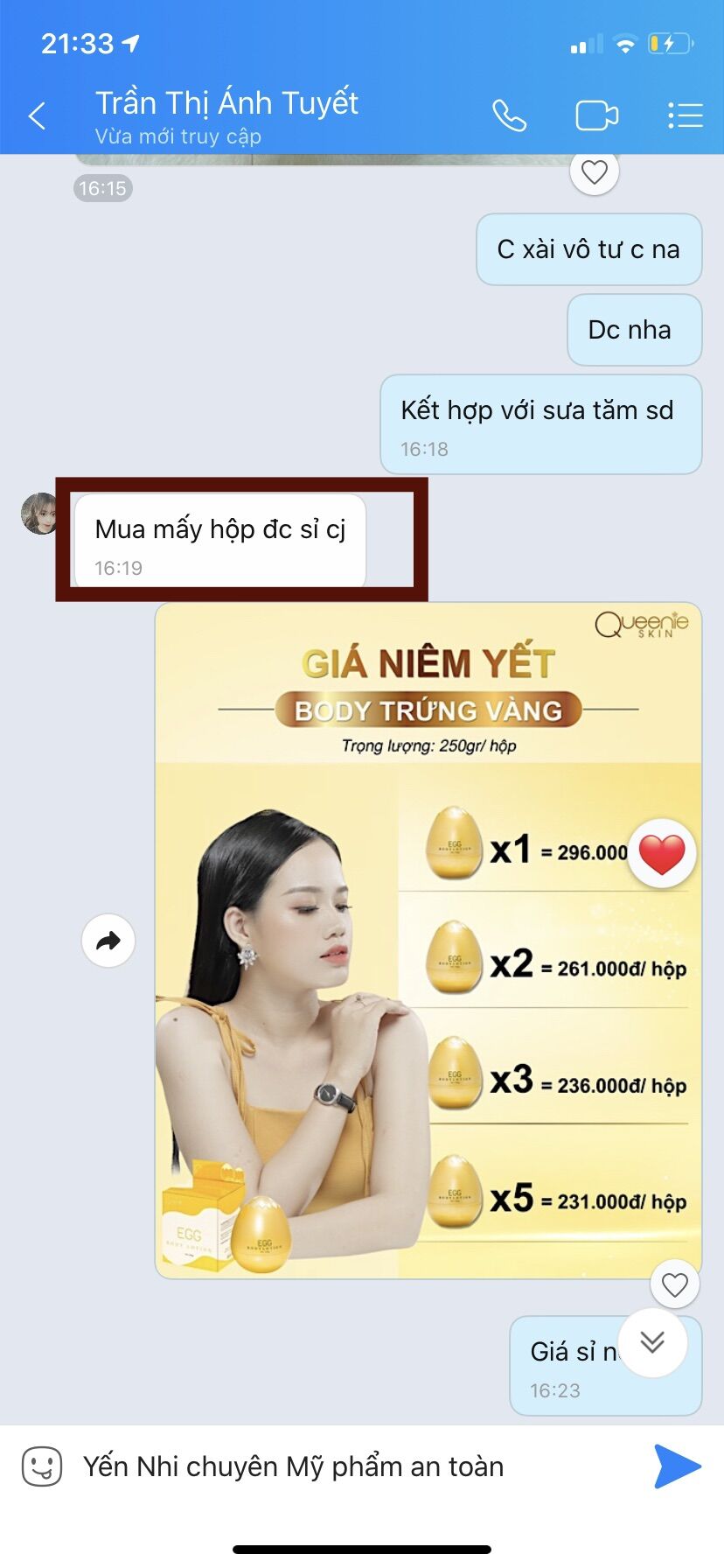 BODY TRỨNG VÀNG