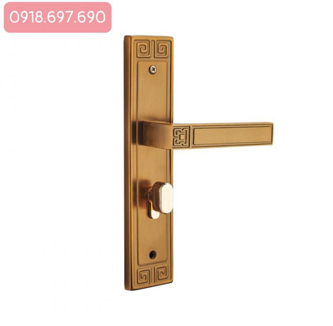 Khoá tay gạt màu rêu vàng vickini 32017 phù hợp cho cửa gỗ thông phòng - cửa WC