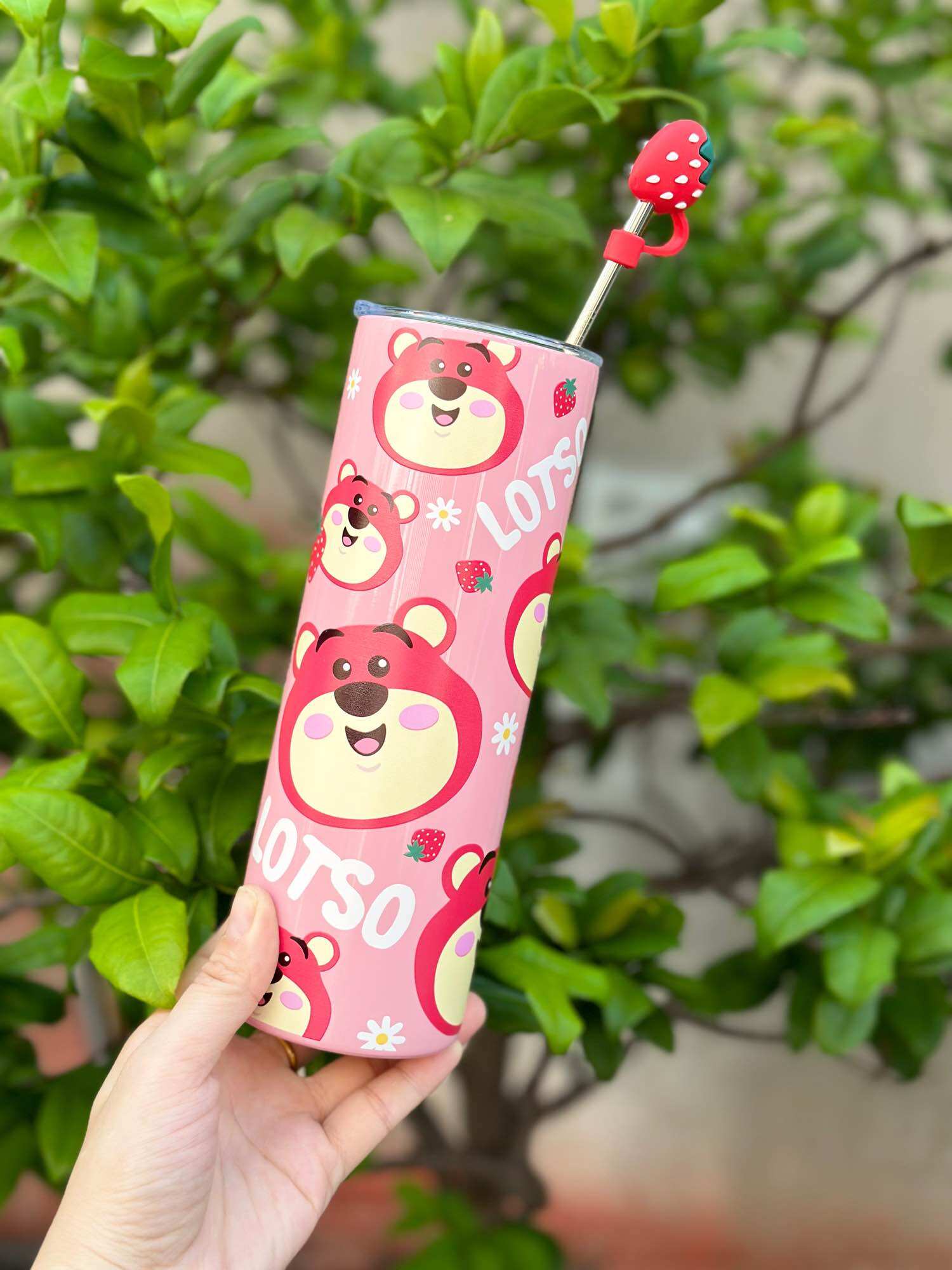 [Chính Hãng] Ly Giữ Nhiệt Gấu Dâu - Doremon 600ML