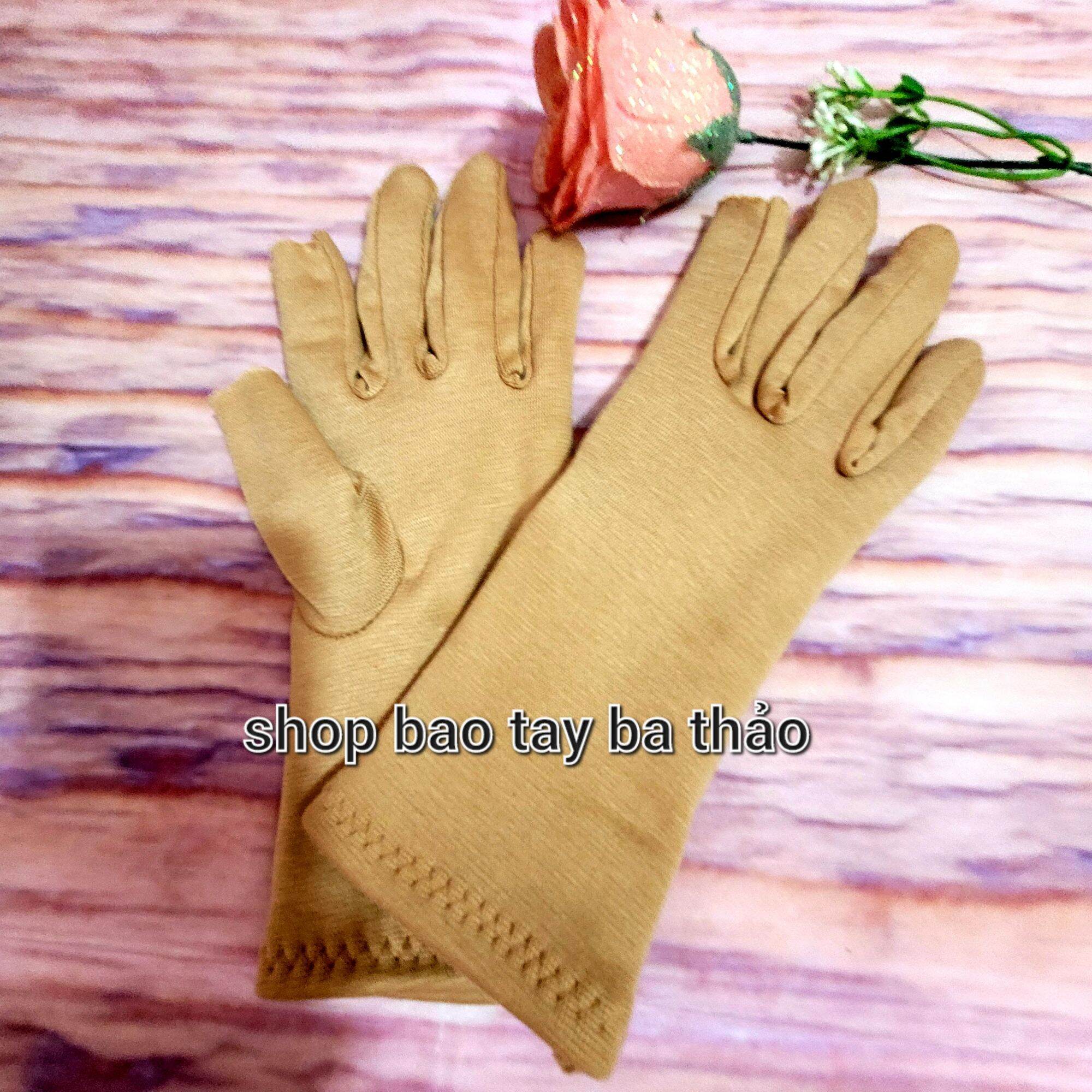 Bao tay ba thảo thun cotton 3 tấc 2 lớp cắt 2 ngón dày mềm chiều dài 25 cm