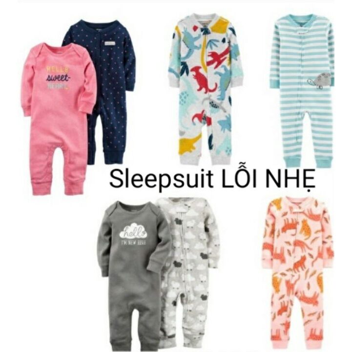 Bodysleep, bodysuit bộ dài tay áo liền quần cho bé trai, gái từ 0 đến 14kg