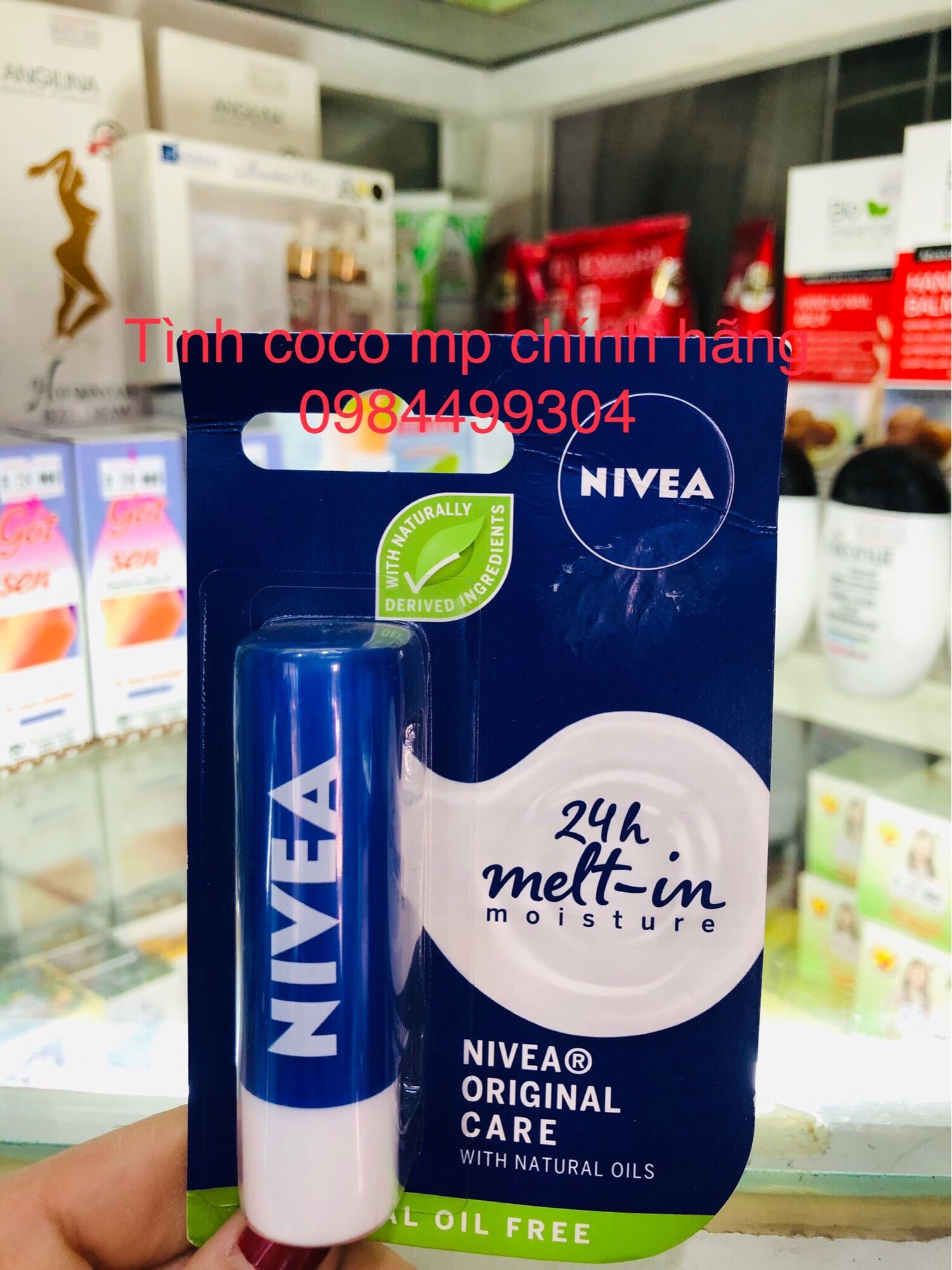 Son Dưỡng Ẩm Môi Chuyên Sâu 24h Nivea Original Caring Lip Balm 4.8g - Xanh Dương