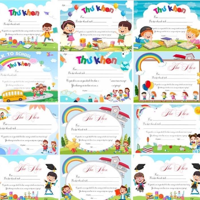 Set 100 tờ thư khen khổ A5 Mic nhiều mẫu