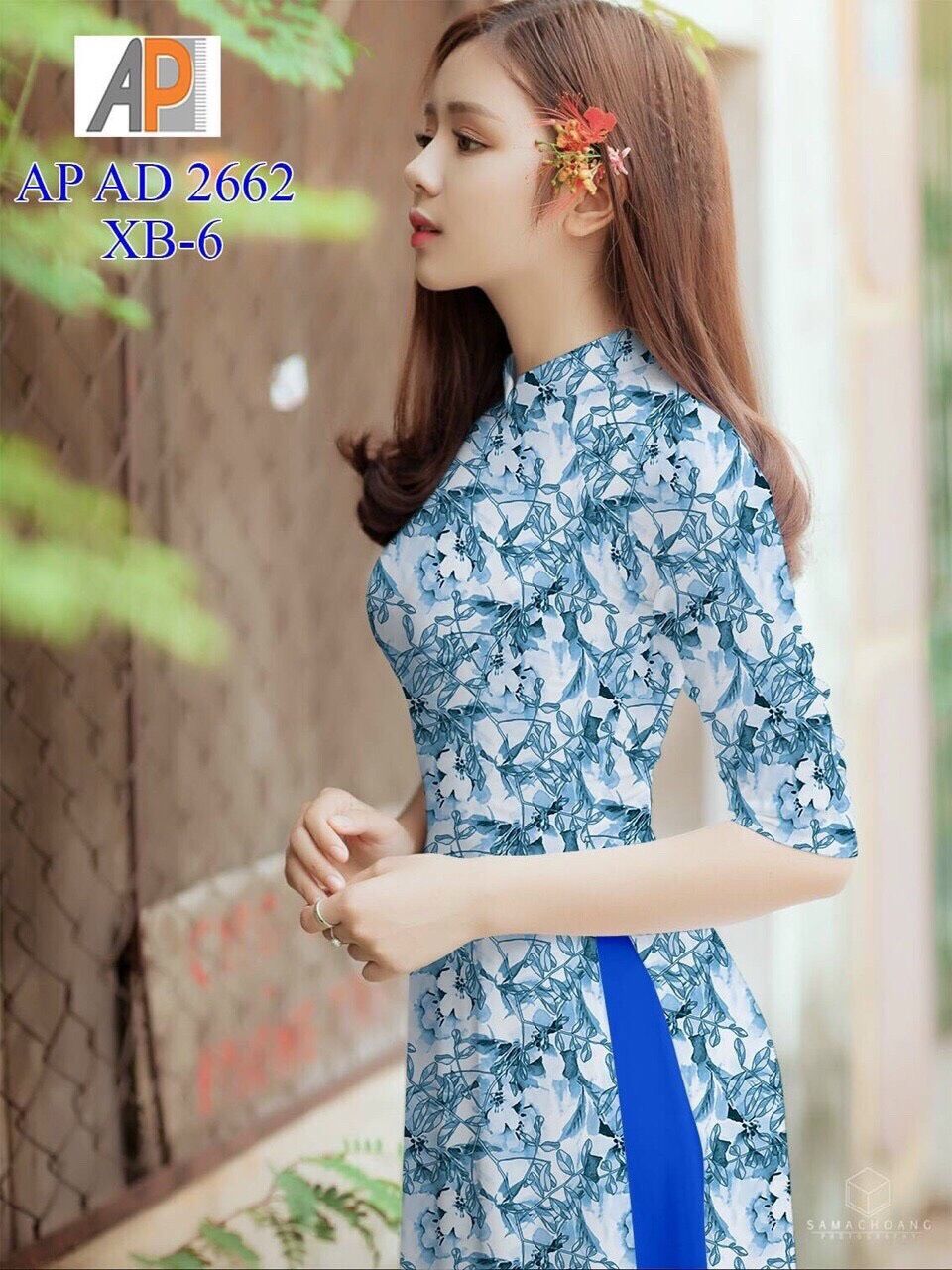 Vải áo dài in hoa đều