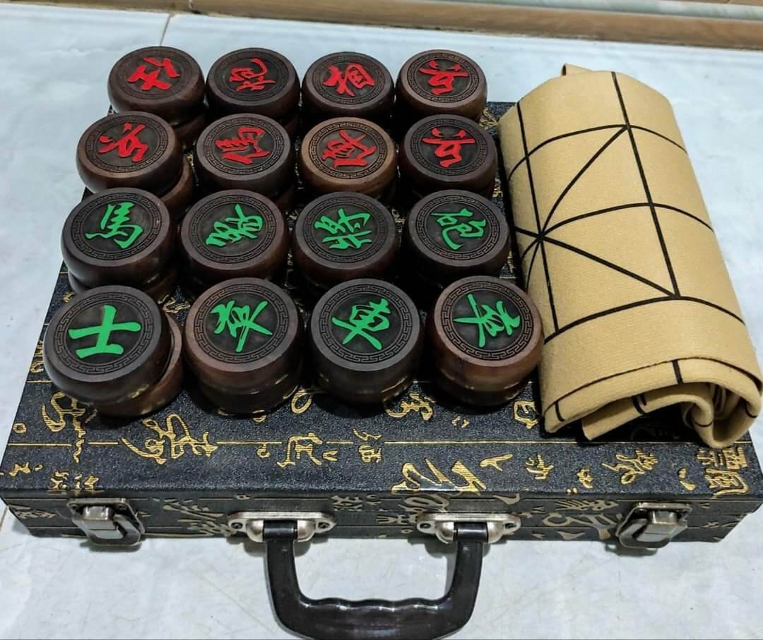 bộ quân cờ gỗ mun 4cm