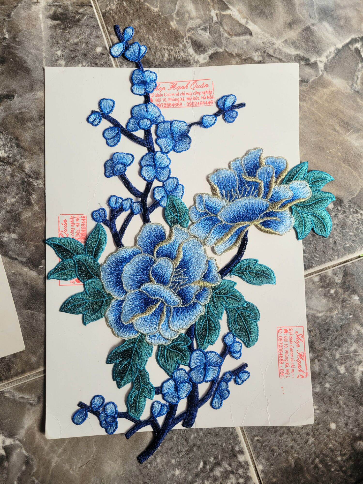 1 bông Hoa thêu trang trí mã H120