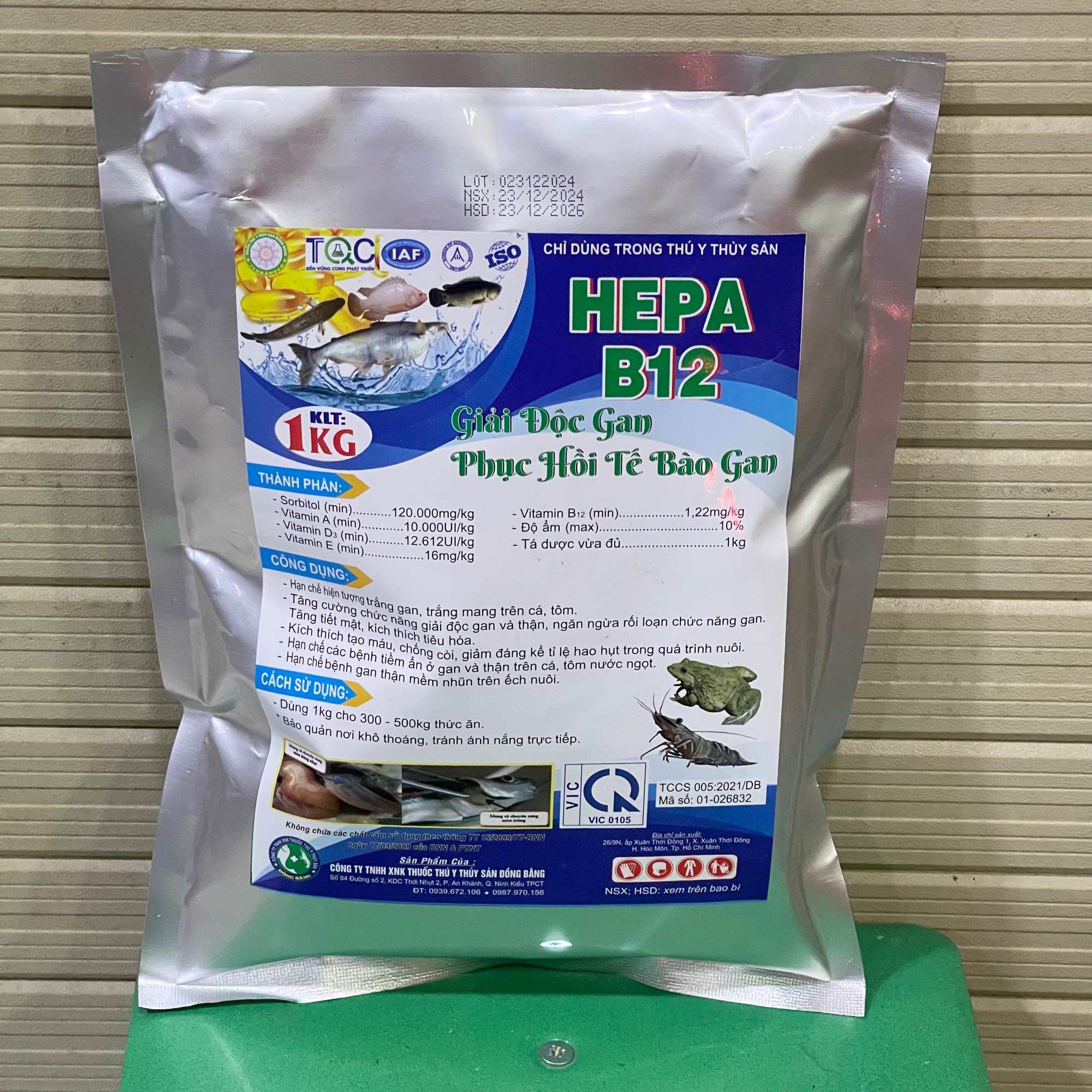 HEPA B12 1kg cho Thủy Sản, Ếch, Tôm , Cá giải độc gan thận bổ gam thận, mau lớn, khỏe mạnh, tăng đề khán