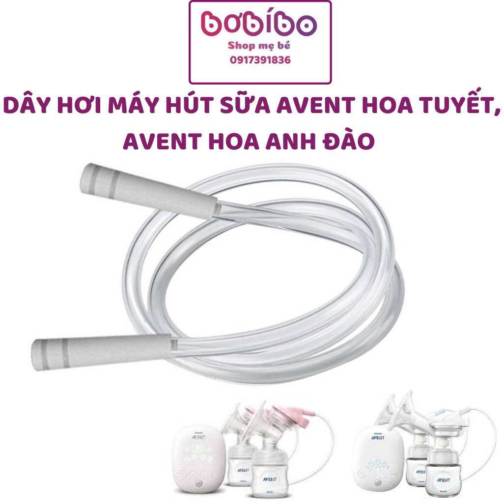 Dây hơi máy hút sữa Avent hoa tuyết, Avent hoa anh đào kèm 2 đầu nối dây- Phụ kiện thay thế dây hơi 