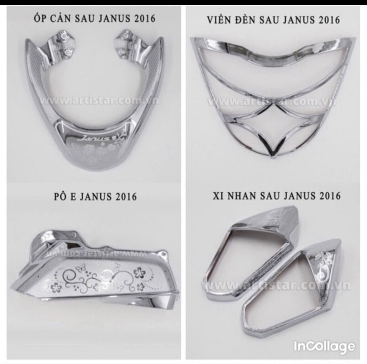 Full Bộ Phụ Kiện Mạ Crom Janus 2022 Mới