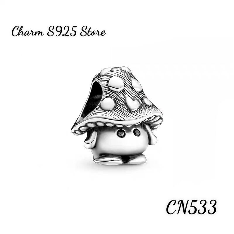 Hạt charm pan ale cây nấm bạc s925