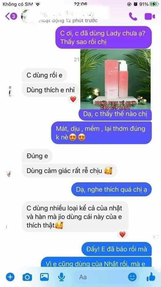 Lady dung dịch vệ sinh  nước hoa cao cấp