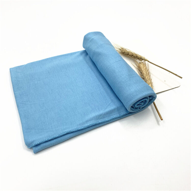 Nữ cao cấp polyester jersey hijab dài khăn choàng bọc muslin headwrap băng đô cài tóc turban gọng cao 170x55 cm co giãn