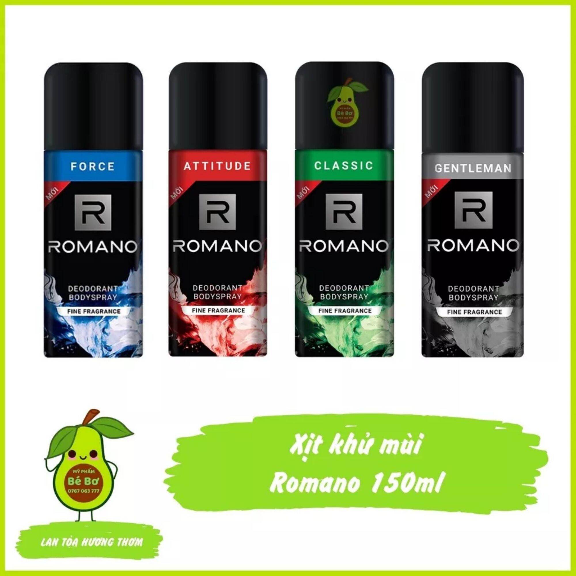 Xịt khử mùi toàn thân Romano 150ml
