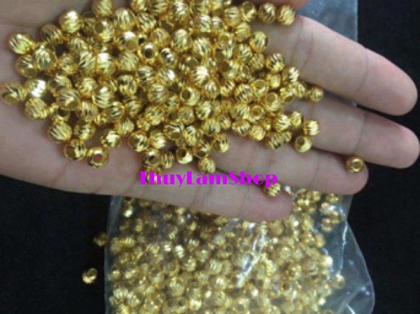 Bi phay 4li mạ vàng, bi xoắn cao cấp,bi xâu chuỗi, bi xâu vòng