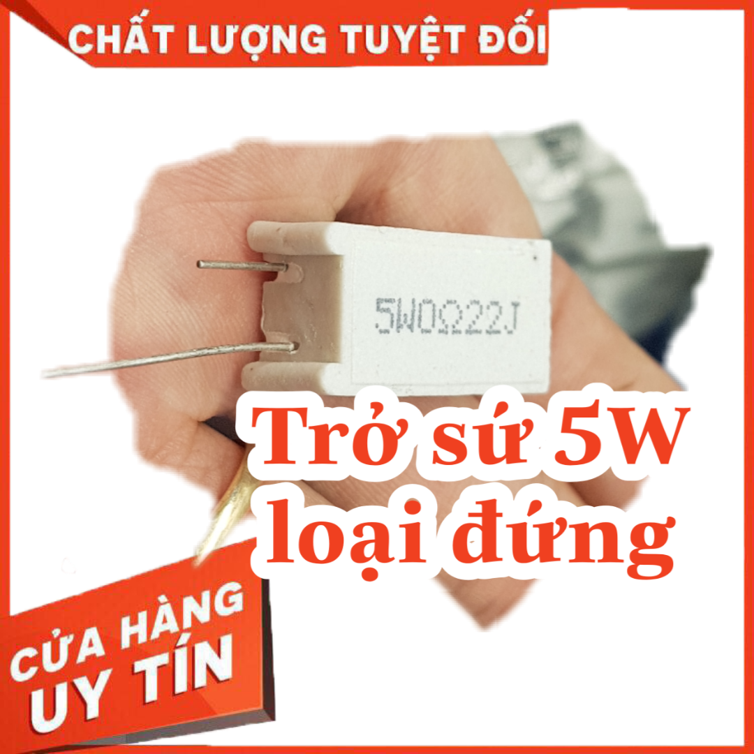 10 con trở sứ 5w loại đứng 0.22r 0.47r 0.33r
