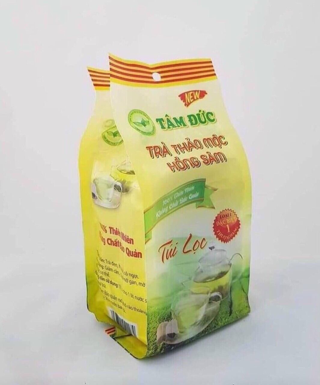 Trà thảo mộc túi lọc Hồng Sâm Tâm Đức New
