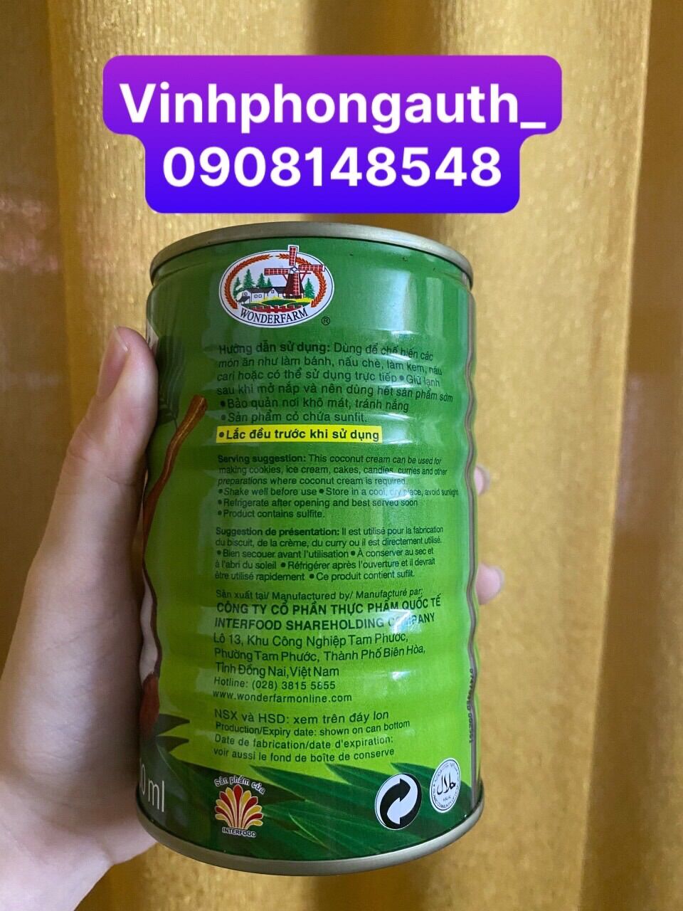 Nước cốt dừa Wonderfarm 400ml