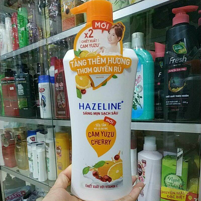 [HCM]SỮA TẮM SÁNG MỊN SẠCH SÂU HAZELINE 670G VỚI CAM VÀ CHERRYCÓ HẠT MASSAGE