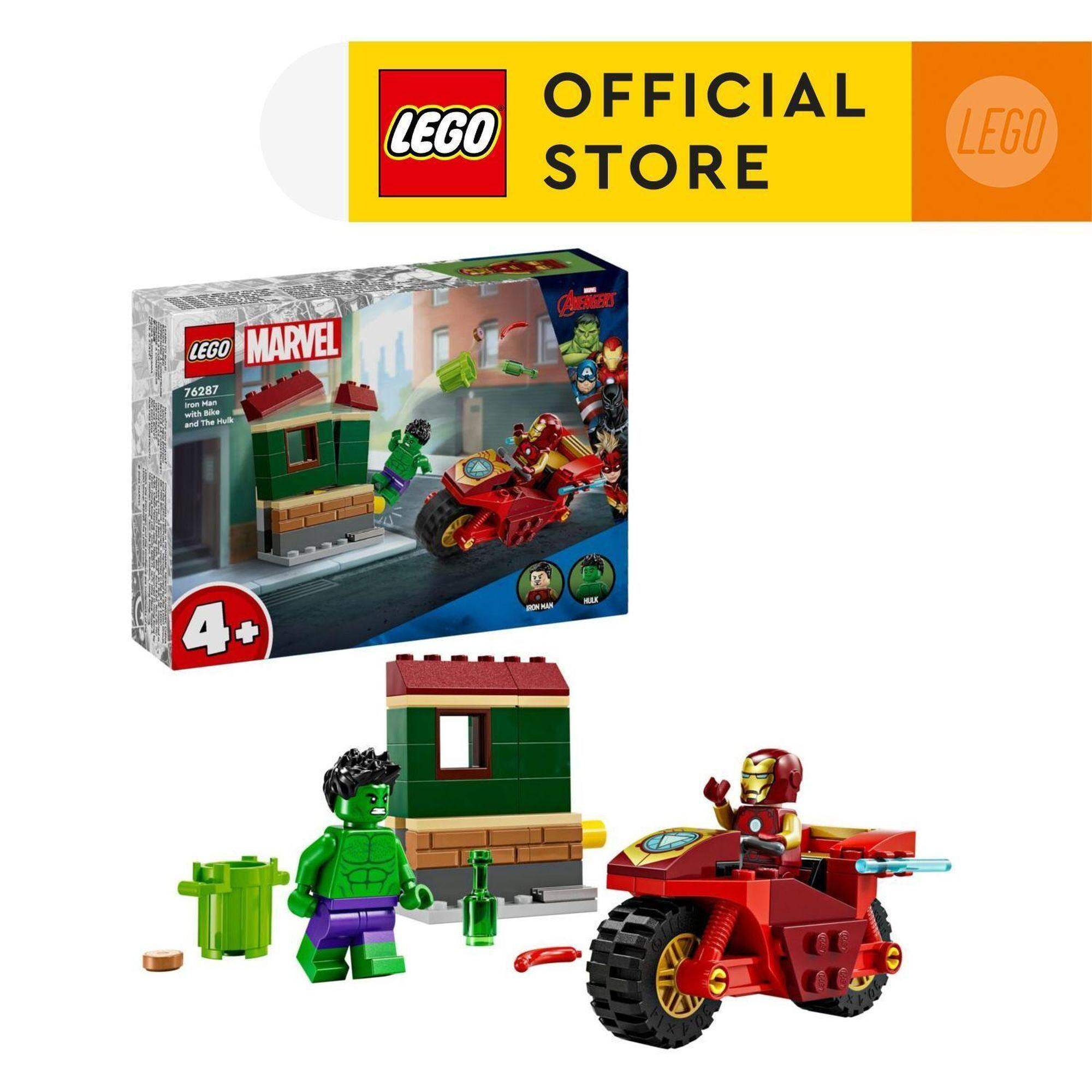  LEGO SUPER HEROES 76287 Đồ Chơi Lắp Ráp Xe Máy Của Iron Man Và Người Khổng Lồ   68 chi tiết  