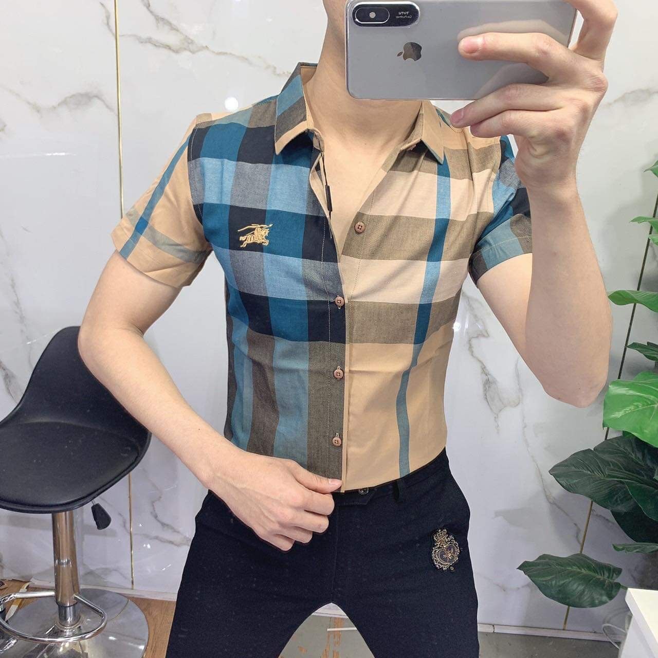 Áo Sơ Mi Cộc Kẻ BBR Hàng Super