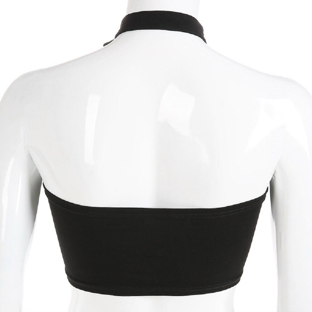 Áo ống croptop phối chocker cá tính