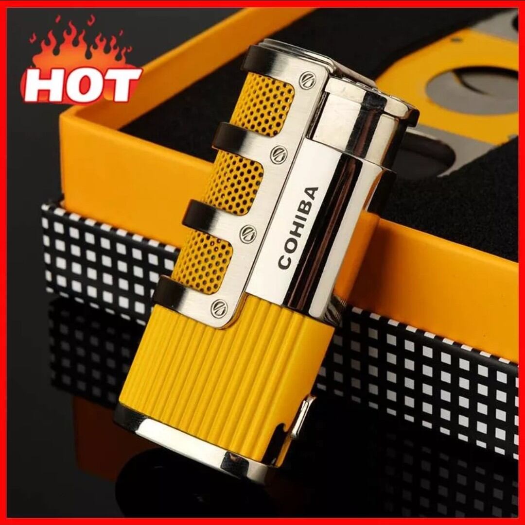 Hộp quẹt-bật lửa khò xì gà cohiba 3 tia cực mạnh kèm đục.