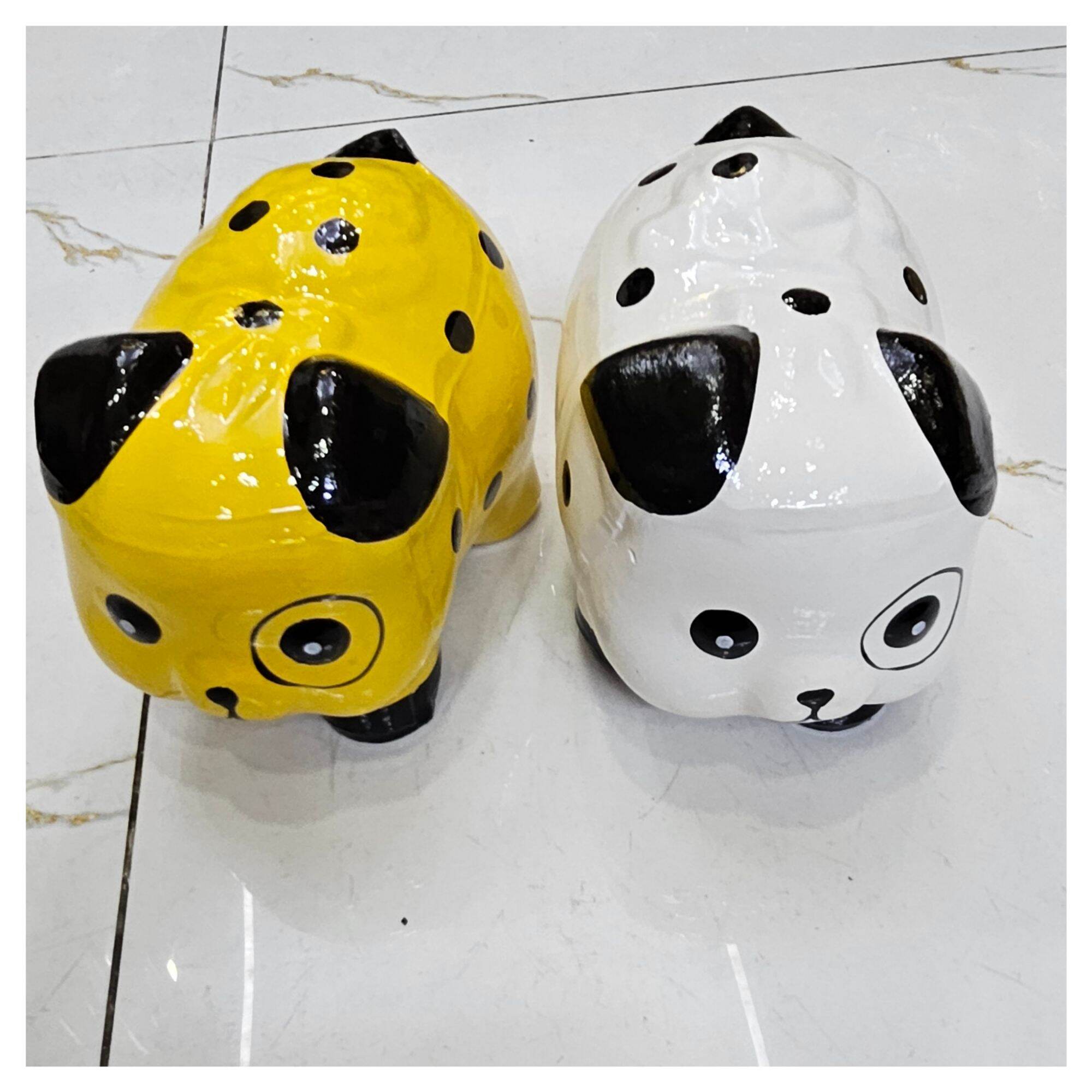 Heo đất tiết kiệm heo chó đốm size nhỏ chứa được 200 tờ tiền