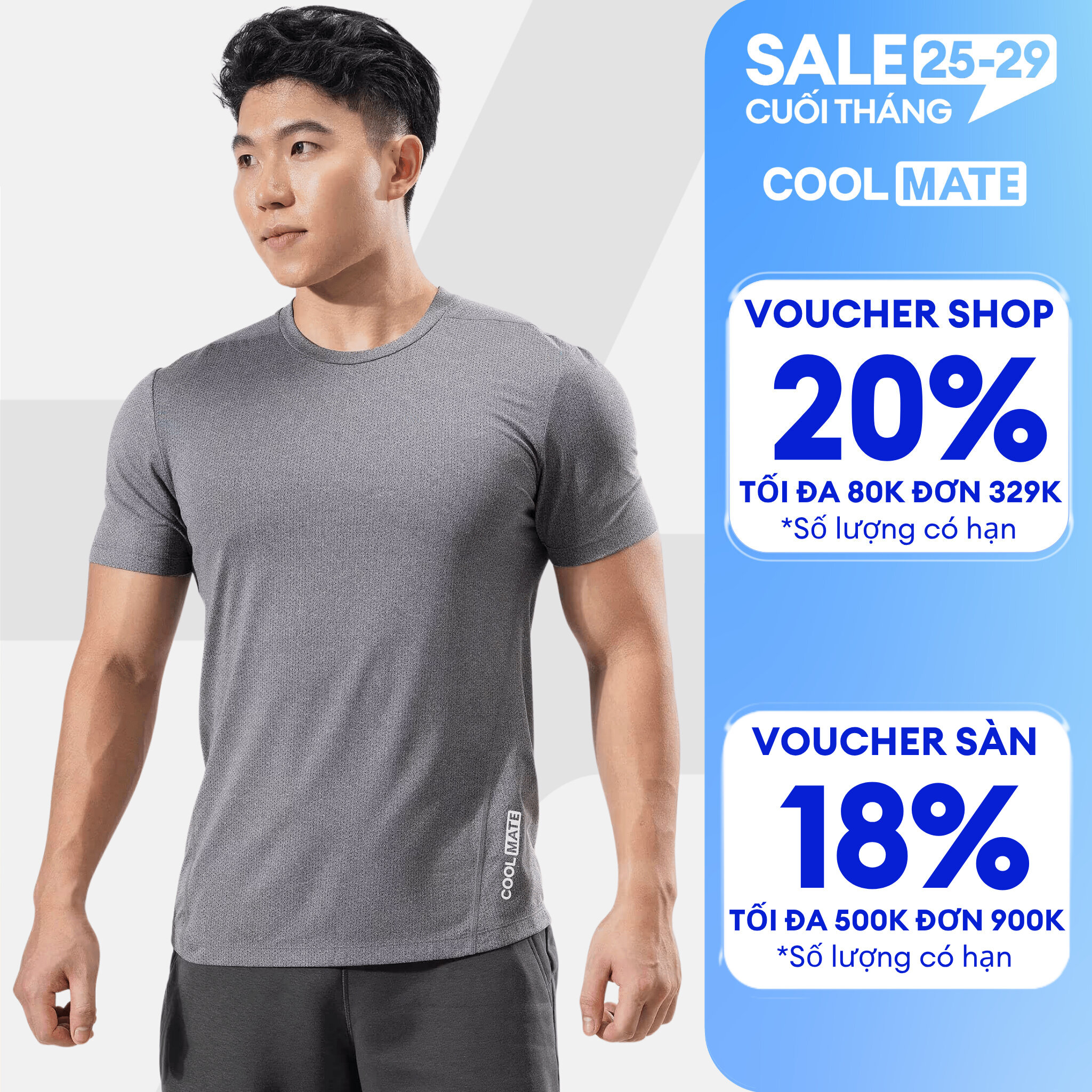[GIÁ TỐT]Áo Thun thể thao Gym Essentials I vải Mesh Peach co giãn, thoáng khí - Coolmate