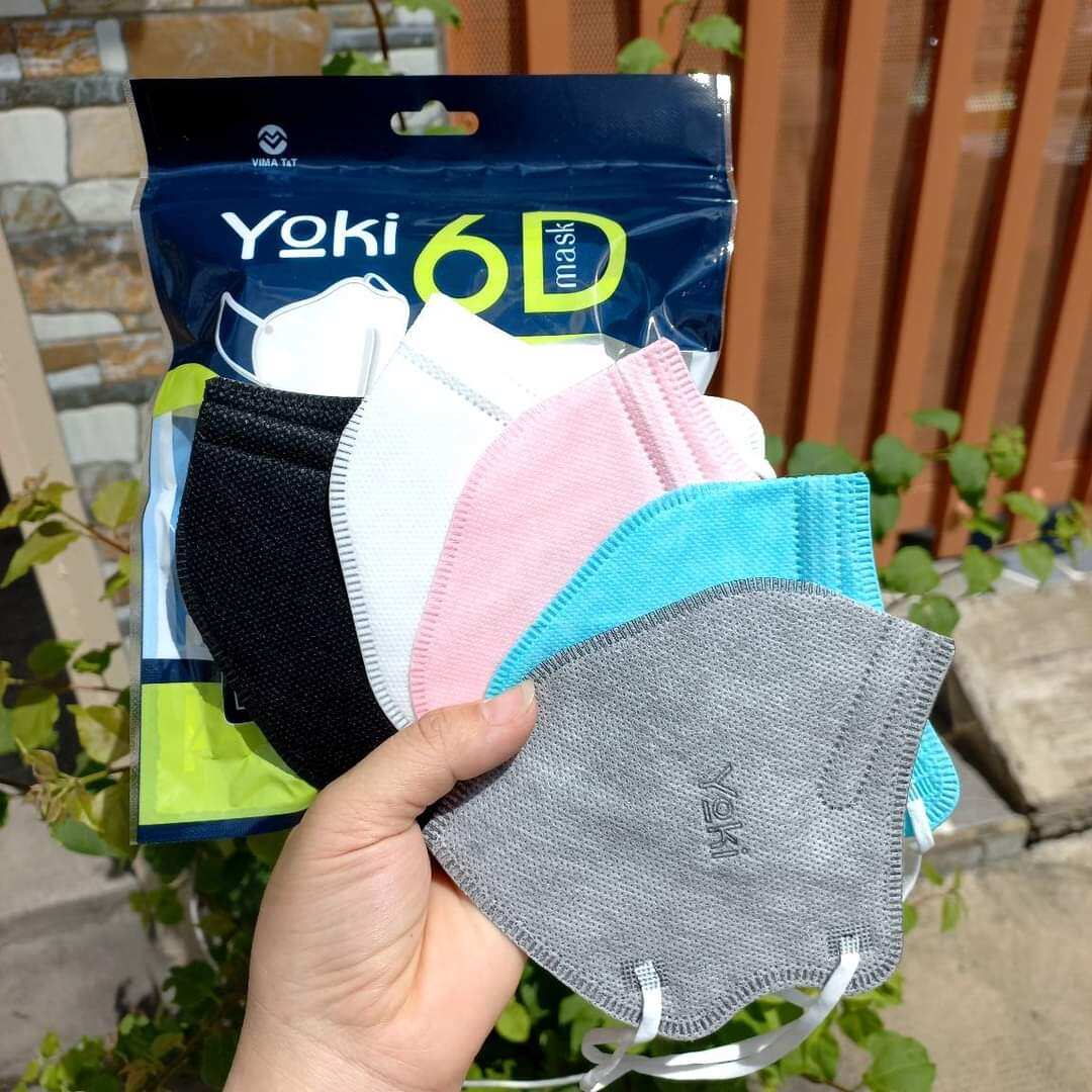 Khẩu Trang 6D Yoki Cao Cấp 5 Lớp Dày Dặn Kháng Khuẩn