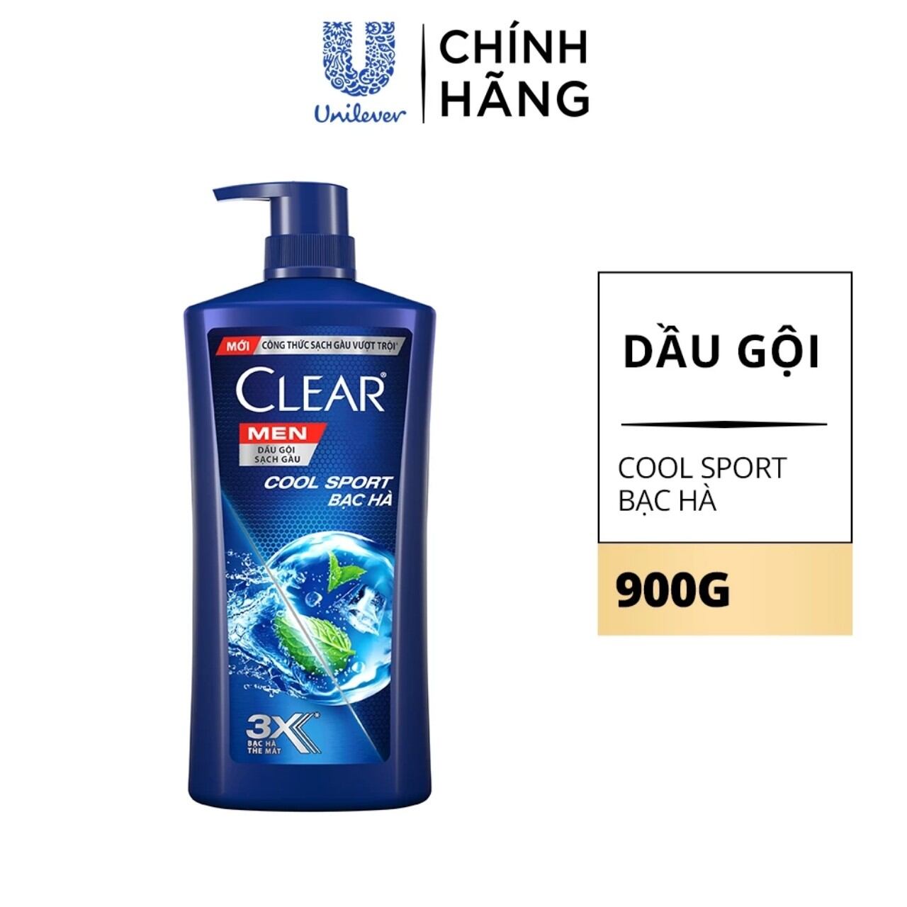 Dầu gội đầu clear men cool Bạc hà 900g