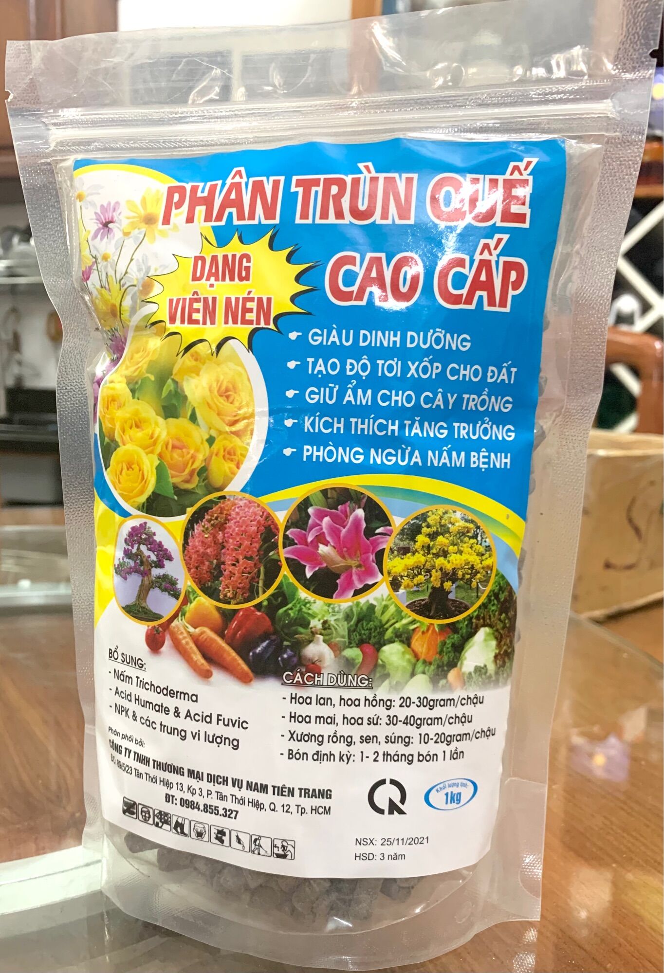 Phân Trùn Quế cao cấp dạng viên nén tiện lợi