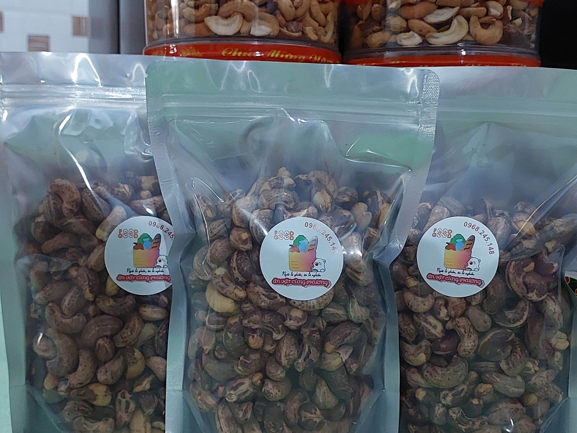 Hạt điều vỏ lụa rang muối (loại 1) túi zip 500gr