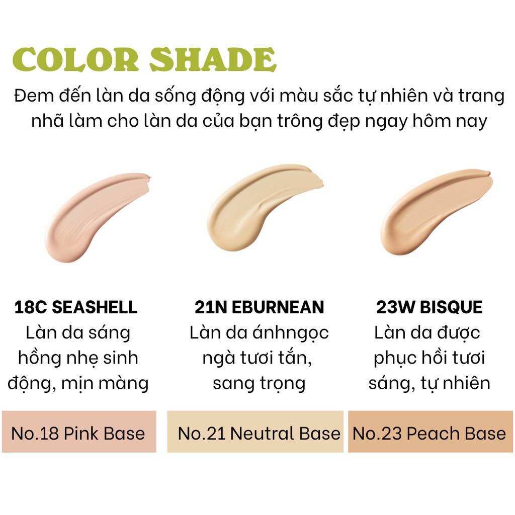 Phấn Nước UNLEASHIA Baby Blue Cushion, Pink Cushion & Green Cushion SPF50+/PA++++ 15g