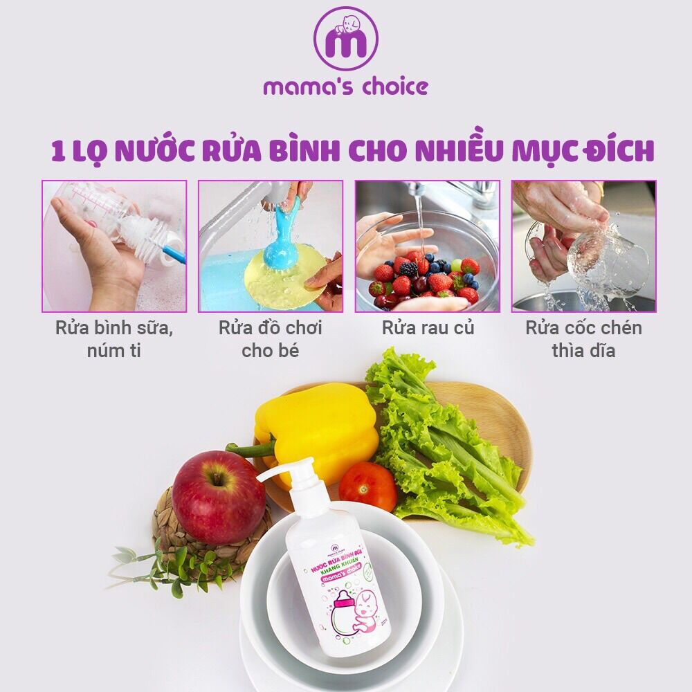 Nước Rửa Bình Sữa Kháng Khuẩn Hữu Cơ