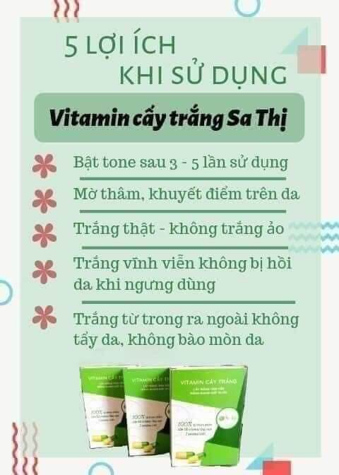 20 viên dùng thử Vitamin Cấy Trắng Sa Thị