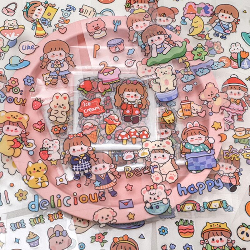 Ticker trang trí Chibi Hoạt Hình Nhiều hình đáng yêu