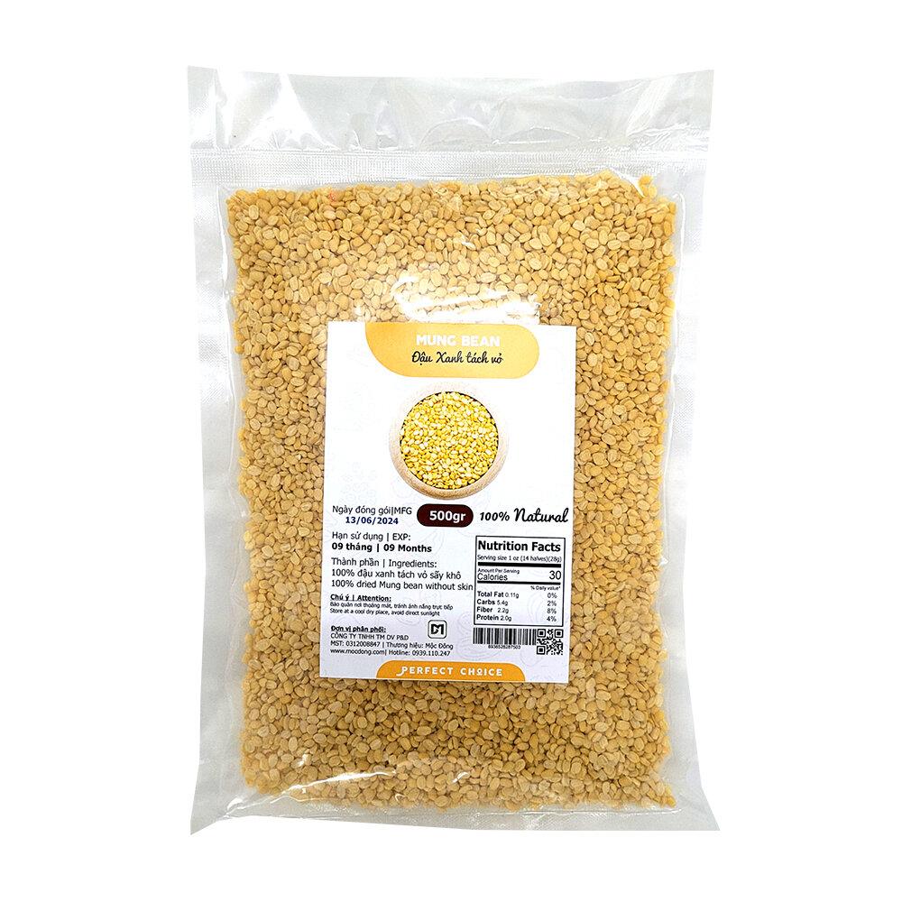 Đậu xanh tách vỏ túi 500gr