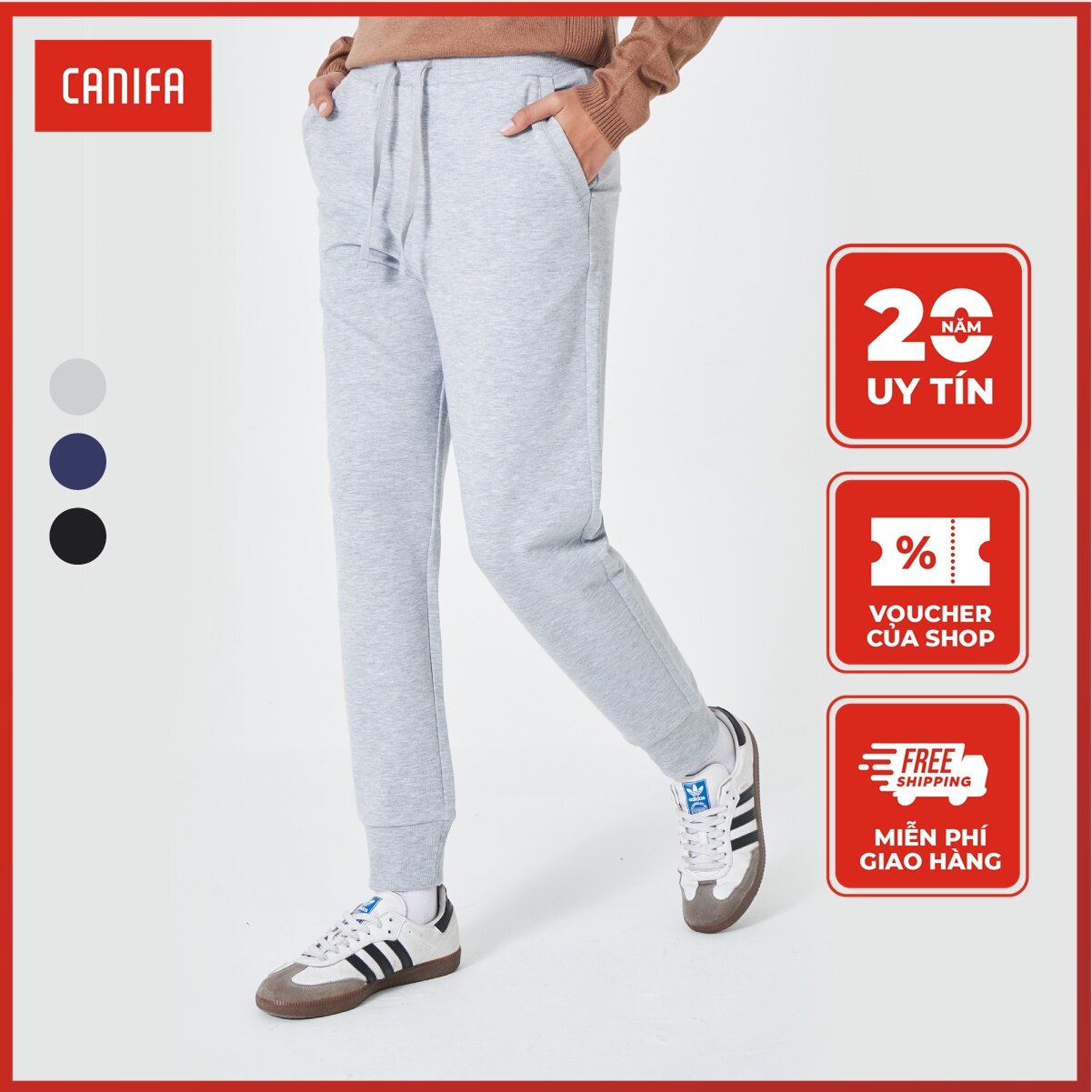 Quần nỉ nữ CANIFA dáng jogger 6BP23W005