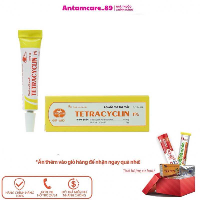 T.huốc mỡ tra mắt Te.tracyclin hydroclorid 1%