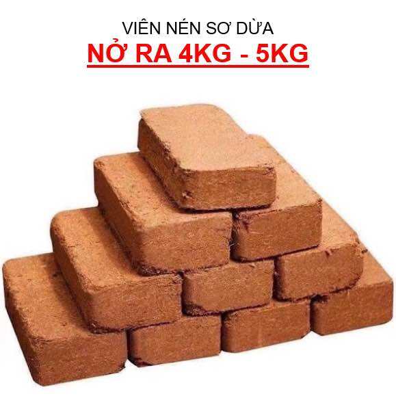 Đất Trồng Cây Viên Nén 500g, Giá Thể Trồng Rau Mầm, Ươm Hạt Giống, Trộn Đất Trồng Cây