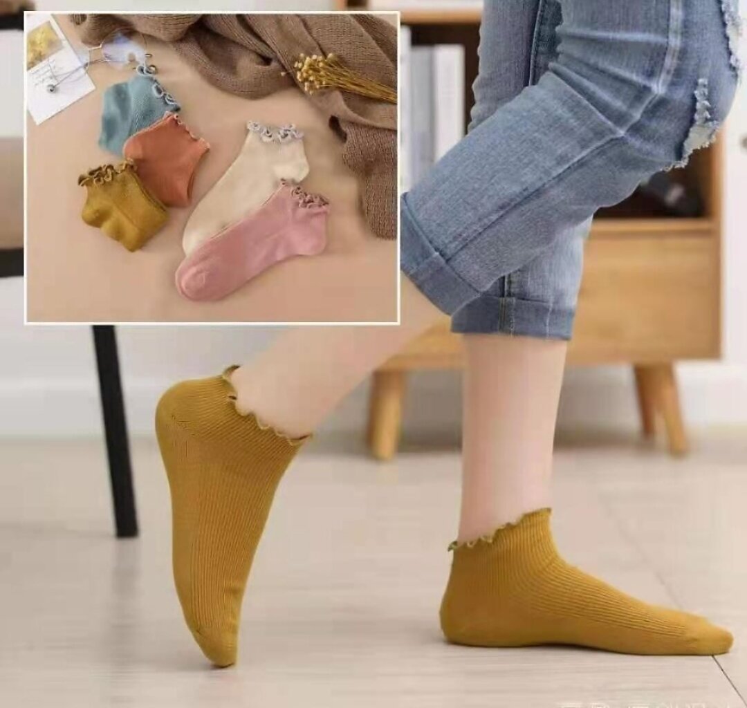 Tất nữ- set 10 đôi tất viền cổ sóng siêu xinh chất mịn đẹp