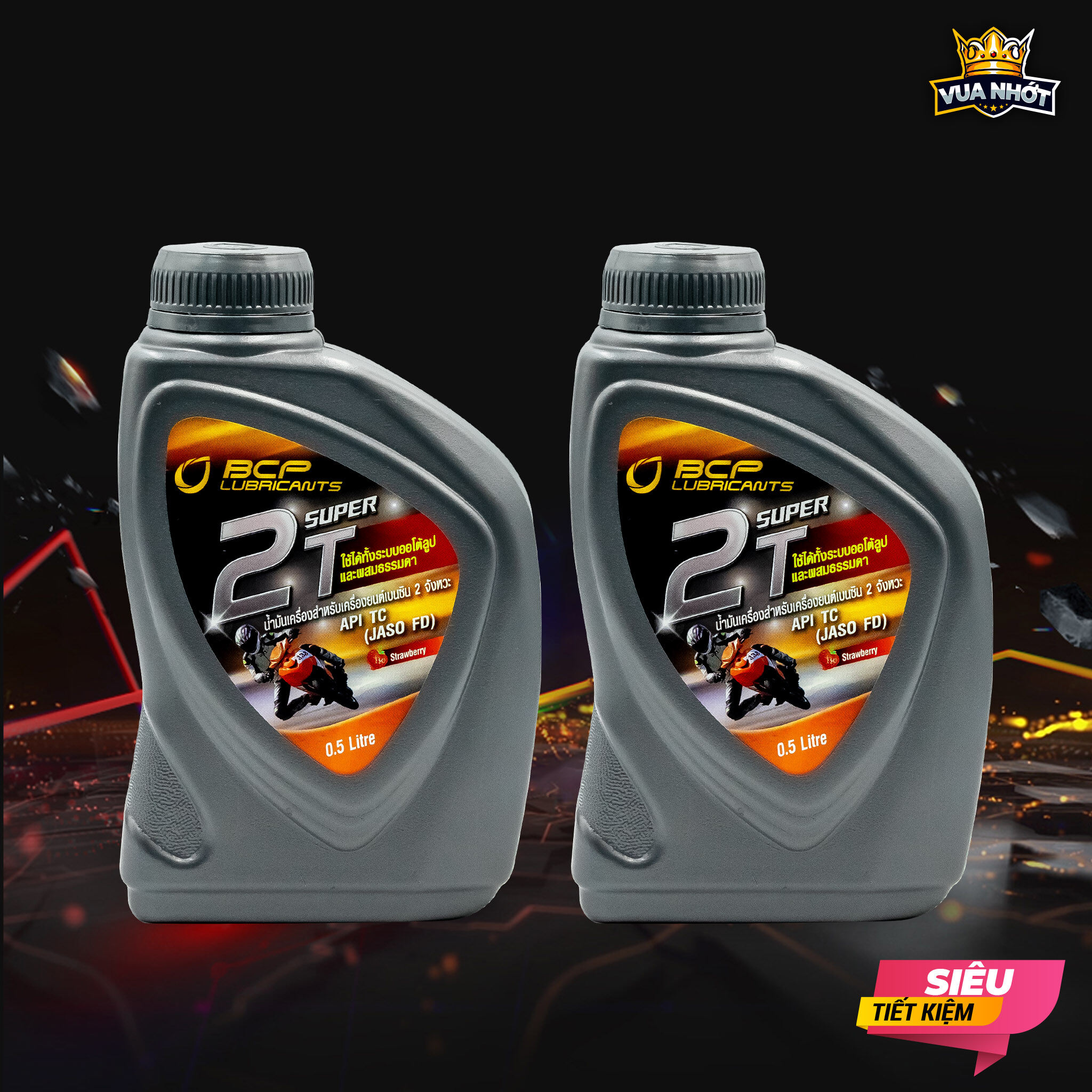 Combo 2 chai nhớt 2 thì xipo/nhớt 2t/nhớt 2 thì pha xăng bcp super 2t thái lan 500ml