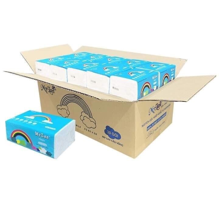 GIẤY RÚT CẦU VỒNG 3 LỚP MYLAN SIÊU MỀM VÀ DAI