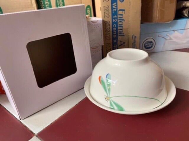 [HCM]Bộ tô dĩa sứ -  hoa văn chuồn chuồn